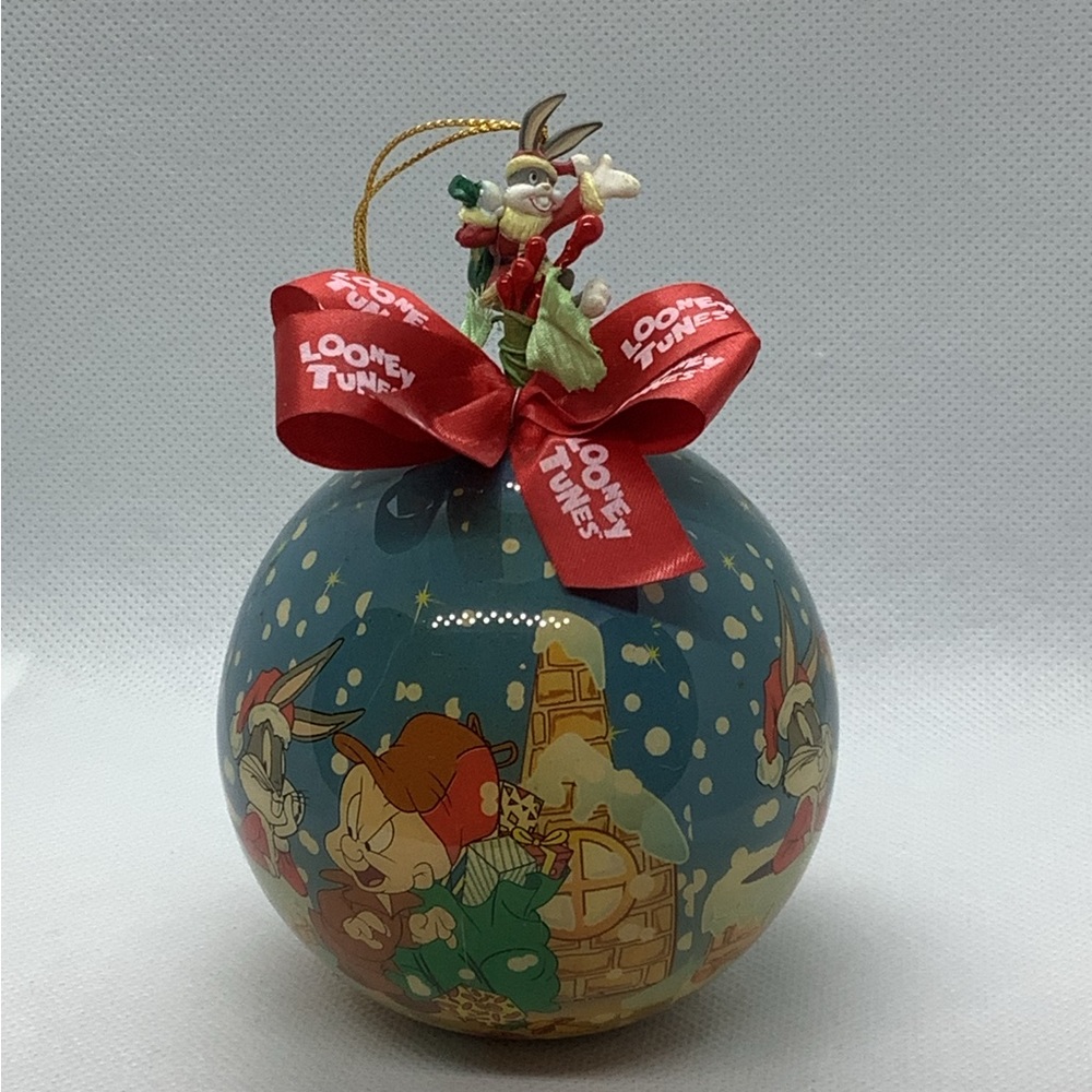 Vintage Looney Tunes Ornaments Tweety Marvin Taz Elmer Bugs Daffy 4 Balls 1995 - Picture 8 of 16